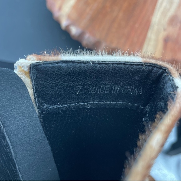 Public Desire Cow Print Imagine platform Ankle Boots Sz 7 - Picture 8 of 9